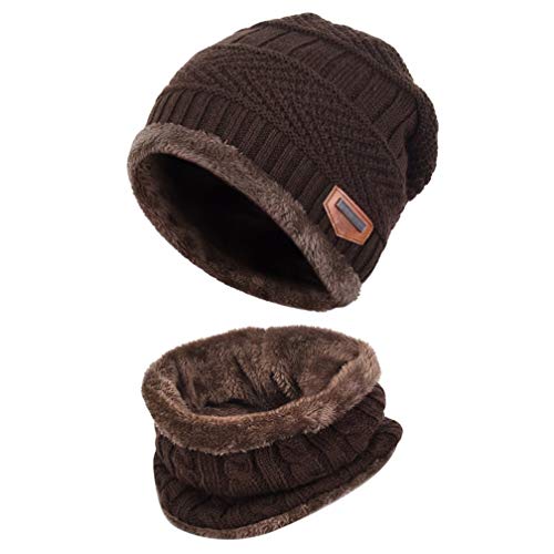 Cappelli e cappellini, Kfnire sciarpa del cappello del beanie di inverno caldo cappello caldo del knit cappello del cranio del knit per donne uomo (caff¨¨)
