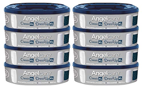 Angelcare - Confezione da 8 ricariche originali per pattumiera Angelcare Dress-Up/Dress-Up XL/Classic XL