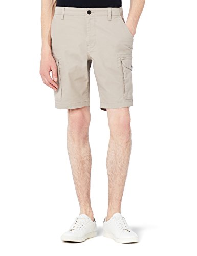 Marchio Amazon - MERAKI Cotton Slim Fit Cargo-Pantaloncini Uomo, Beige (Sand), 34, Label: 34