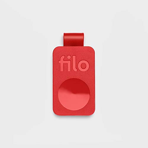 FiloTag Keyfinder 2020 | Localizzatore di Oggetti tramite App. Tracker Bluetooth | Ritrova gli Oggetti che Hai Perso | Colore Rosso. Misure: 25x41x5mm | Pack da 1