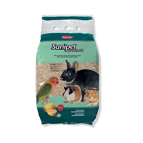 Sanipet Profumato - Lettiera di granuli di tutolo di mais aromatizzata al limone per piccoli animali - 10 Lt
