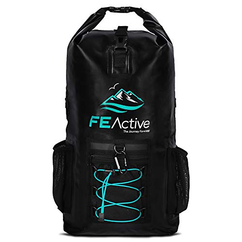 FE Active Zaino Impermeabile Dry Bag - Zaino per Escursionismo Eco 20L Borsa Impermeabile per Attrezzatura da Campeggio. Borsa da Viaggio, Borsa da Spiaggia, Kayak, Barca | Disegnato in California