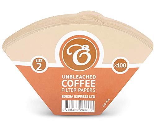 EDESIA ESPRESS - 100 filtri caffè americano in carta non sbiancata - forma a cono - misura 2