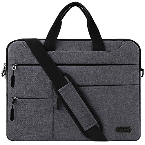 NUBILY Borsa Porta PC Tracolla 14 Pollici Uomo e Donna Laptop Sleeve Borsa Notebook Computer Portatile Sottile Impermeabile Lavoro Viaggio Borsa Grigio Scuro