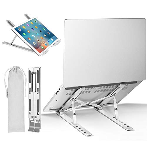 Supporto PC Portatile, Angolazione Regolabile Portatile Pieghevole PC Stand, Alluminio Ventilato Supporto per MacBook/PRO/Air/iPad Laptop/Huawei Matebook D/HP/Altri 10-15.6