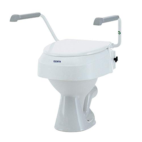 Invacare, Aquatec 900, Rialzo per WC, Alzawater con braccioli regolabili e con coperchio, Rialzo wc regolabile in altezza