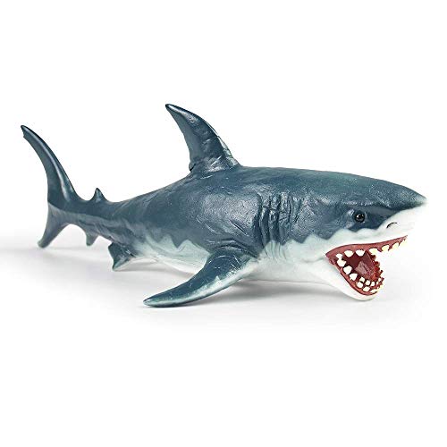 RECUR Great Toy Shark Figure Toy Megalodon Shark Toys, Collezione di Figurine di squalo in plastica Dipinta a Mano Ideale per Collezionisti, età 3+