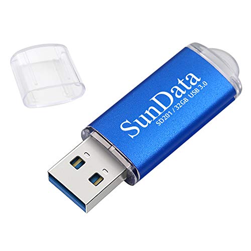 SunData Pendrive 32GB Chiavetta USB 3.0 archiviazione dati pen drive Fino a 90 MB/s, (Confezione Singola: Blu)