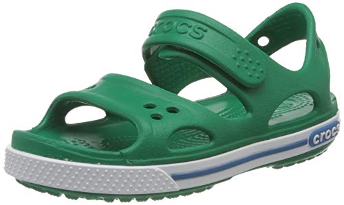 Crocs Preschool Crocband II SD, Sandali con Cinturino alla Caviglia Unisex-Bambini, Verde (Deep Green/Prep Blue 3tv), 34/35 EU