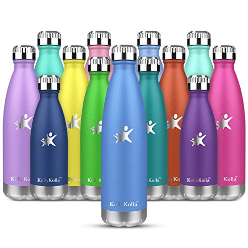 KollyKolla Borraccia Termica - 350ml/500ml/650ml/750ml Bottiglia Bambini Alluminio Bottiglia Acciaio Inox Acqua Termos da Viaggio Inossidabile Borracce Termiche Senza BPA per, Ufficio, Yoga, Ciclismo