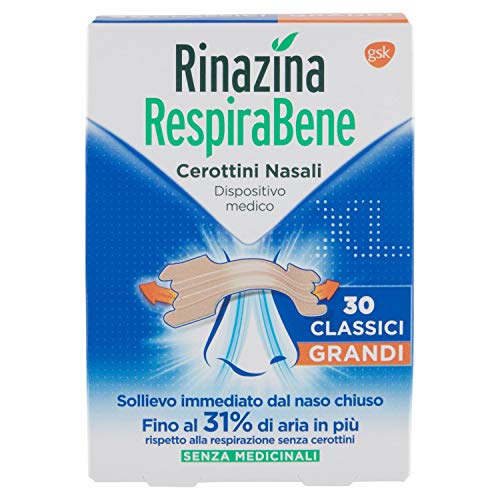 Rinazina Respirabene Cerottini Nasali 30 Classici Grandi - 38 g