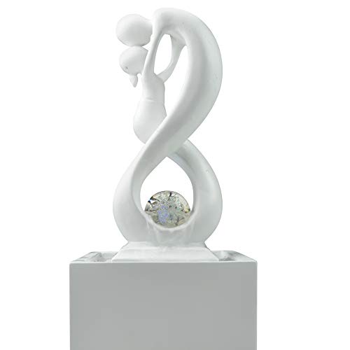 Zen'Light SCFR19-C8 - Fontana da interni, in poliresina, 14 x 14 x 31 cm, colore: Bianco