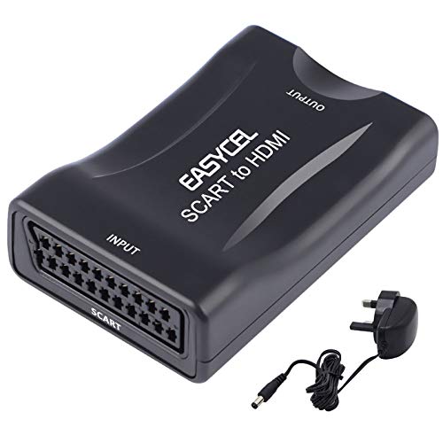 Convertitore da Scart a HDM con Spina di AlimentazioneI, EASYCEL Adattatore Scart a HDMI, Convertitore Scart HDMI, Convertitore Ingresso Scart a Uscita HDMI