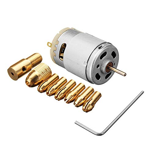 Doolland DC 12V 500mA Mirco Motor con set di utensili per PCB elettrico da 5pcs 0.5-3.0mm con pinza per trapano