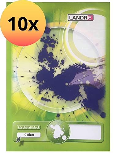 Landre 100050665 – Blocco di fogli in carta assorbente, formato A5, confezione da 10 pezzi, colore: giallo