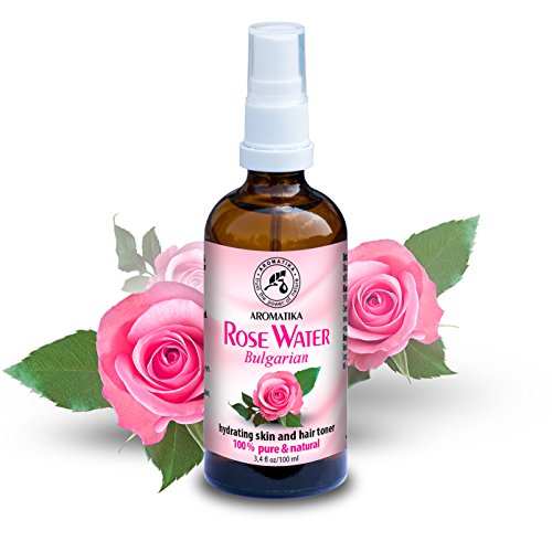 Acqua di Rose 100ml - Rose Damascena - Bulgara - Naturale e Puro al 100% - Tonico Spray per la Pelle - Capelli - Viso - la Cura del Corpo - Senza Sostanze Chimiche e Alcool