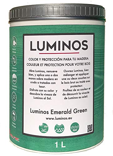 Luminos LUM1105 -EMERALD GREEN – Vernice per legno esterno, colore verde smeraldo, 2,5 l