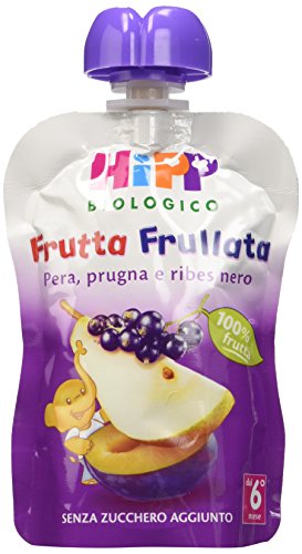 Hipp Frutta Frullata Pera, Prugna e Ribes Nero - 6 confezioni da 90 g