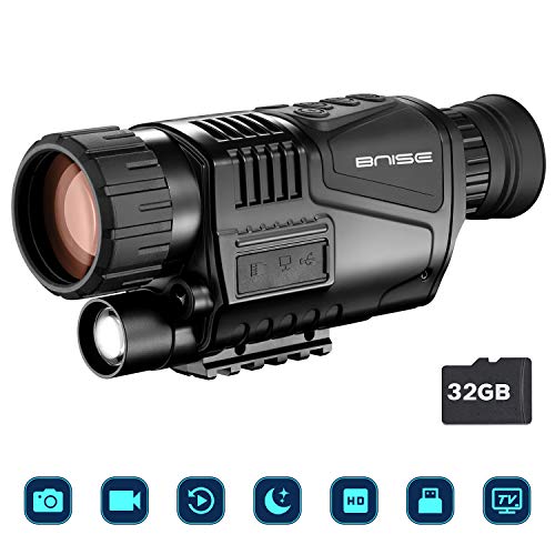 Visore Notturno Monoculare 8x40 a infrarossi con camera digitale HD con funzione di riproduzione video e uscita USB per la caccia e l’osservazione della natura fino a 150m nel buio. Scheda MicroSD 32G