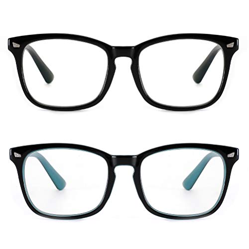 Cyxus 2 Pack di occhiali blu di blocco della luce, anti luce blu rivestimento e anti-affaticamento degli occhi mal di testa occhiali da gioco unisex