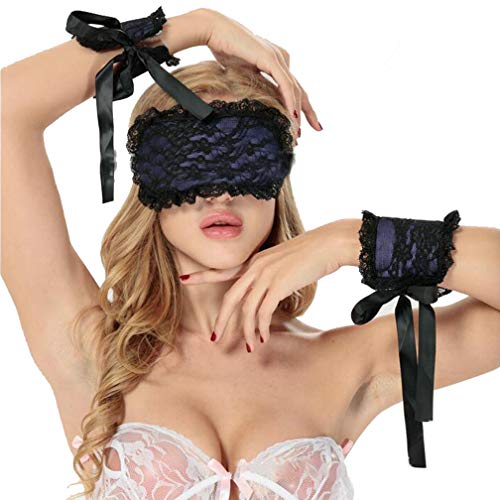 Befox Sexy Lingerie Lace Cosplay Blindfold Eye Mask Giochi di Ruolo Manette Costume Operato