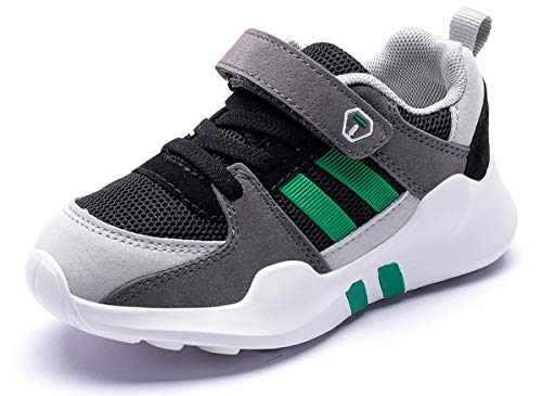 Scarpe da Ginnastica Bambini 33 Scarpe da Corsa Bambina Scarpe da Basket Ragazzi Sportive Scarpe da Camminata Bambine Scarpe Bambini Atletica Scarpe Ragazzi Tennis Sneaker con Velcro Grigio