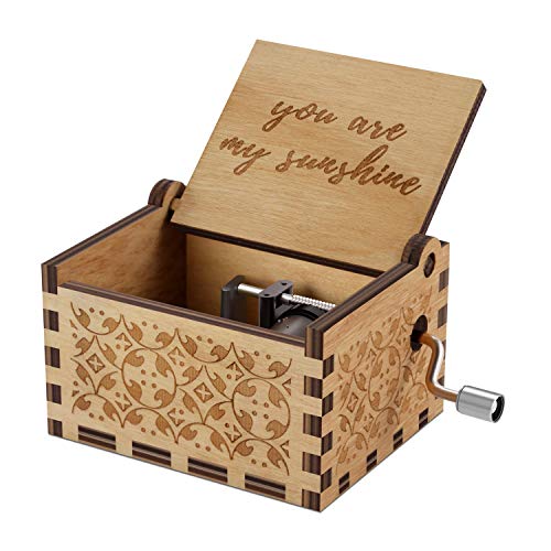 Nnduo, carillon in legno con scritta in inglese “You Are my Sunshine” incisa al laser, idea regalo per compleanno, Natale, san Valentino, Legno, You Are My Sunshine, 2.55*1.97*1.5 inch