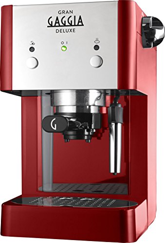 Gaggia GranGaggia Deluxe Red, Macchina Manuale per il Caffè Espresso, per Macinato e Cialde, Colore Rosso, RI8425/22