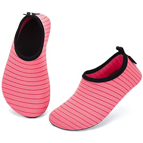 katliu Bambini Scarpe da Immersione Ragazze Ragazzi Scarpette da Surf da Scoglio Water Shoes per Piscina Nuoto Spiaggia Canottaggio Vela Aqua Cycling Snorkel Mare Fiume(033 Rosa, 30/31 EU)