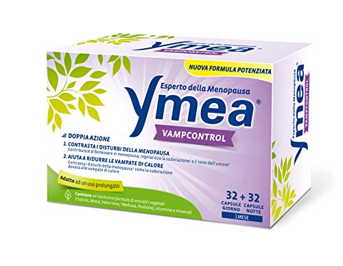 Ymea Vamp Control Integratore Alimentare, Compresse Multivitaminiche per una Progressiva Riduzione delle Vampate di Calore, 64 Capsule