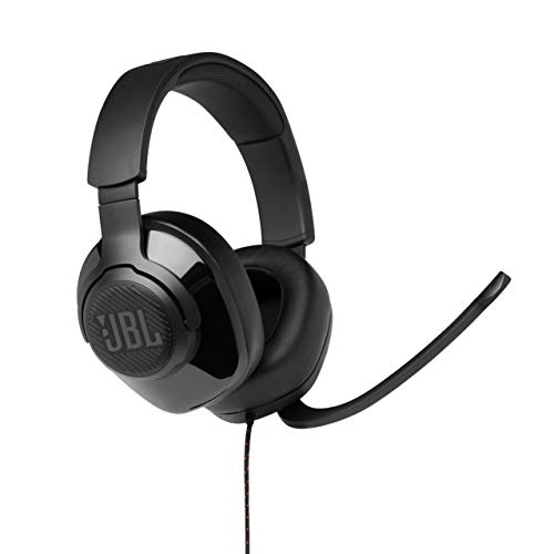 JBL Quantum 300 Cuffie Gaming Over-Ear, Headset da Gioco con Microfono e Surround, Compatibiltà Multipiattaforma PC e Console, Colore Nero