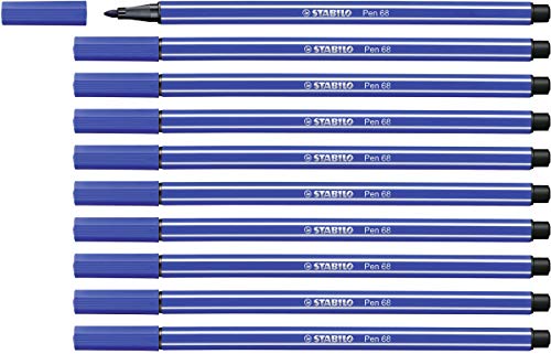 Pennarello Premium - STABILO Pen 68 - Confezione da 10 - Blu Oltremare