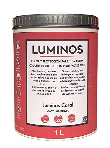 Luminos LUM1110 – Vernice per legno da esterno, colore rosso corallo, 2,5 litri