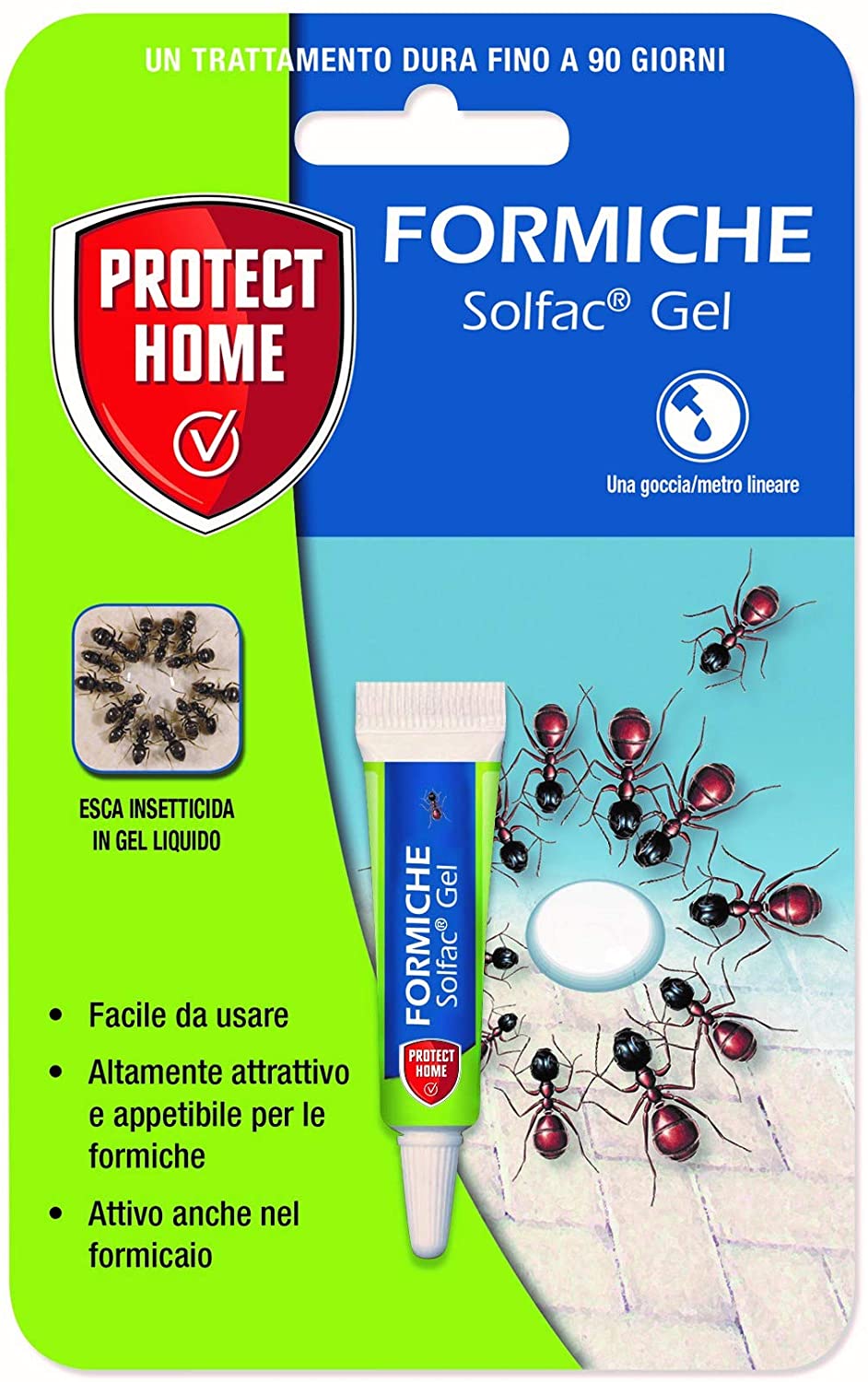 Protec Home Solfac Gel formiche Esca attrattiva in tubetto pronta all'Uso, Neutro, 4 gr