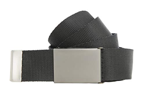shenky - Cintura in tessuto - 4 cm x 160 cm - XXL - da accorciare - nero, fibbia grossa - 140 cm