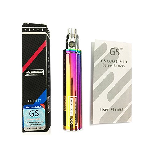 GS Ego II 2200mah Batteria grande, edizione 2015, 510 E-Shisha sigaretta elettronica Ego, colore: arcobaleno (ARCOBALENO)