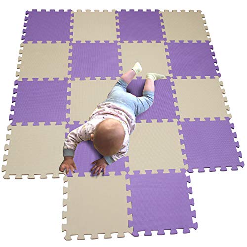 MQIAOHAM baby bambini bambino foam giochi gioco incastro mat per pezzi play puzzle schiuma tappetino tappeto Beige Purple 110111