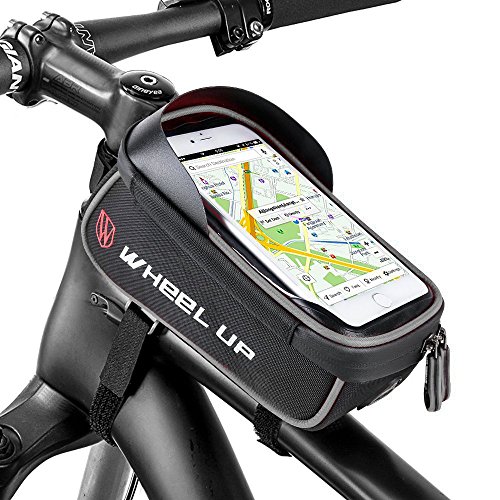 Borsa Telaio Bici,Selightiing Borsa da Manubrio per Bicicletta,MTB BMX Borsa Telaio Bici Tubo Telaio Doppio Sacchetto Bici Supporto del Telefono con Touch Screen per 6,0 Pollici Smartphone