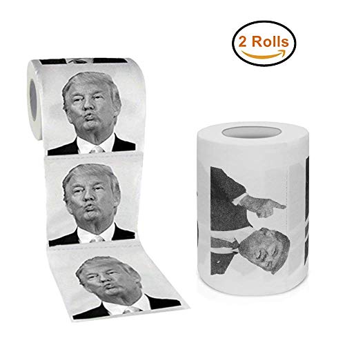 Carta igienica Donald Trump, umorismo politico Carta igienica divertente novità, regalo di burla di Roll Gag Prank (2 rotoli)