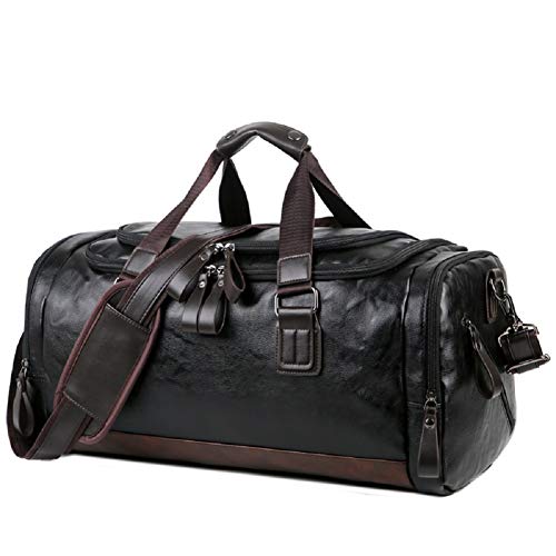 OCCIENTEC Borsa da Viaggio da Uomo borsone da viaggio pelle Borsa da Weekend Borsa Impermeabile Uomo Borsa Palestra Sportiva 20L/40LPer Viaggio Vacanza Palestra Sport(Nero-40L, 40L)