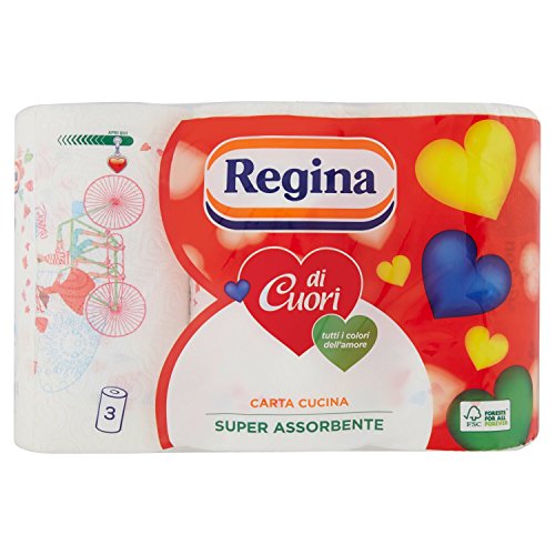 Regina - Carta, 3 veli, Super Assorbenza - 2 confezioni da 3 rotoli [6 rotoli]