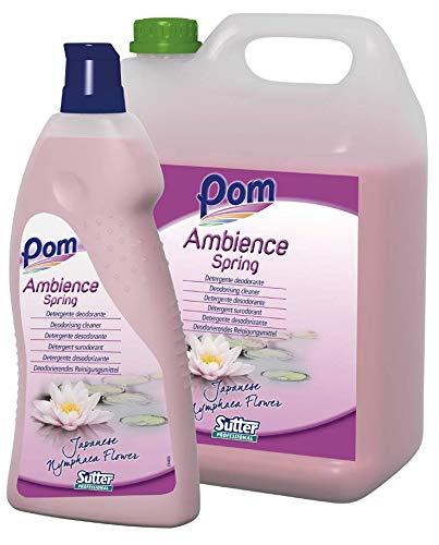 Sutter Pom Ambience Spring detergente Deodorante di Lunga Durata profumazione Floreale Japanese Nymphaea - Cartone 12 flaconi da lt.1