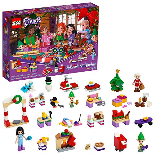 LEGO - Friends Calendario dell’Avvento 2020, Mini Set di Costruzioni Natalizie con Emma, Elfi e Laboratorio di Babbo Natale, 41420