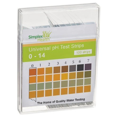 Simplex Health acqua PH Strisce Reattive per test 0-14 ampia gamma & quattro Pad universale per ACIDO alcalina per testare, 100 STRISCE - Better Than TORNASOLE carta