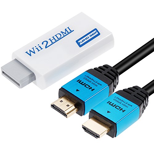 Zacro Convertitore da Wii a HDMI Real 720P 1080P Uscita HD Video Converter Adattatore con cavo HDMI ad alta velocità 1M Supporta tutte le modalità di visualizzazione Wii Audio da 3,5 mm