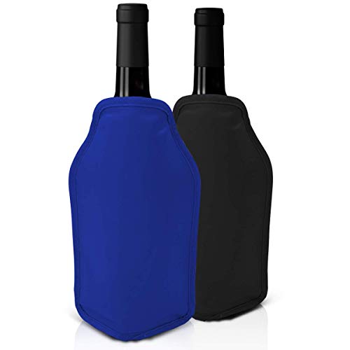 Set di 2 Refrigeratori per vino - Nero e blu - Perfetto per bottiglie di vino e di Champagne - Ideale per cene ed eventi