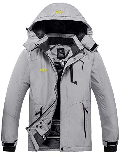 Wantdo Giacca da Snowboard Running Giacca Outdoor Primaverile Giacca da Neve in Pile Warm Cappotto da Lavoro Idrorepellente Uomo Grigio S