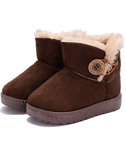 KVbabby Inverno Stivali da Neve Bambini Scarpe Stivaletti Morbide Pelliccia Fodera Calda Stivali Scarpe di Cotone Piatto Boots