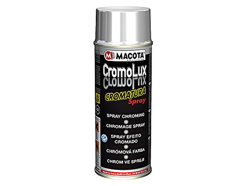 Macota CROMOLUX Vernice Cromata Spray 400ml Cromatura Resistente al Calore Cromo