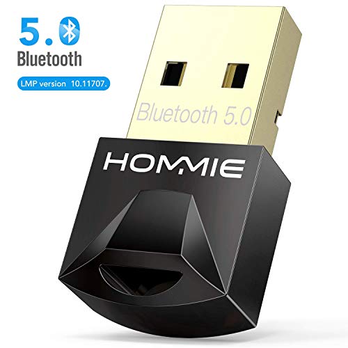 Hommie Chiave Bluetooth USB 5.0 20M USB Bluetooth Plug And Play,Adattatore Bluetooth USB per Window7/8/10, Adattatore Bluetooth per Cuffie Tranne Apple, Altoparlanti, Mouse, Tastiera Non per Linux